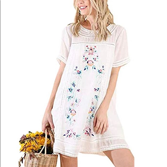 Umgee Dresses & Skirts - Umgee NWT Embroidered Midi Dress - Ivory Boho Chic